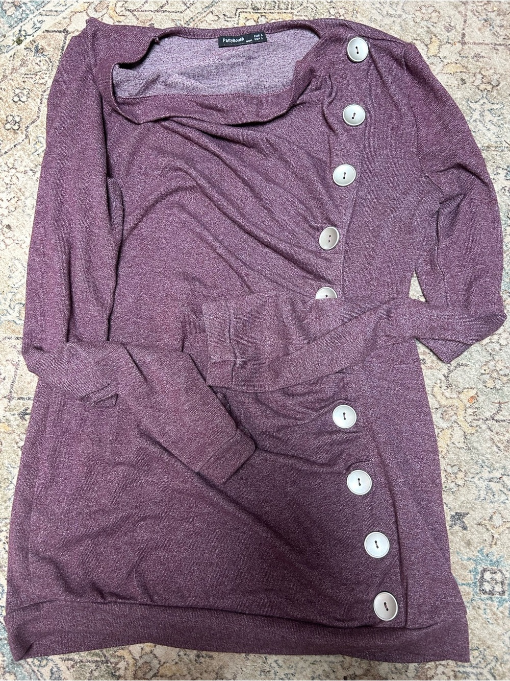 PattyBoutik Mama Heathered Plum Knit Top Maternity